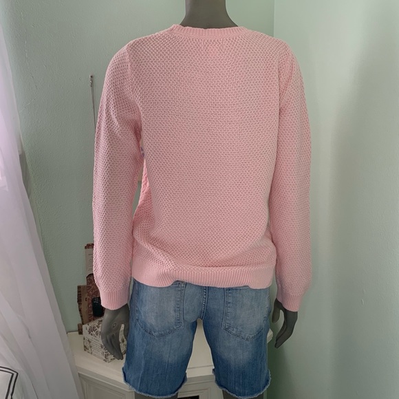Large Pink Knit Sweater Perfect for bonfires - Picture 2 of 5